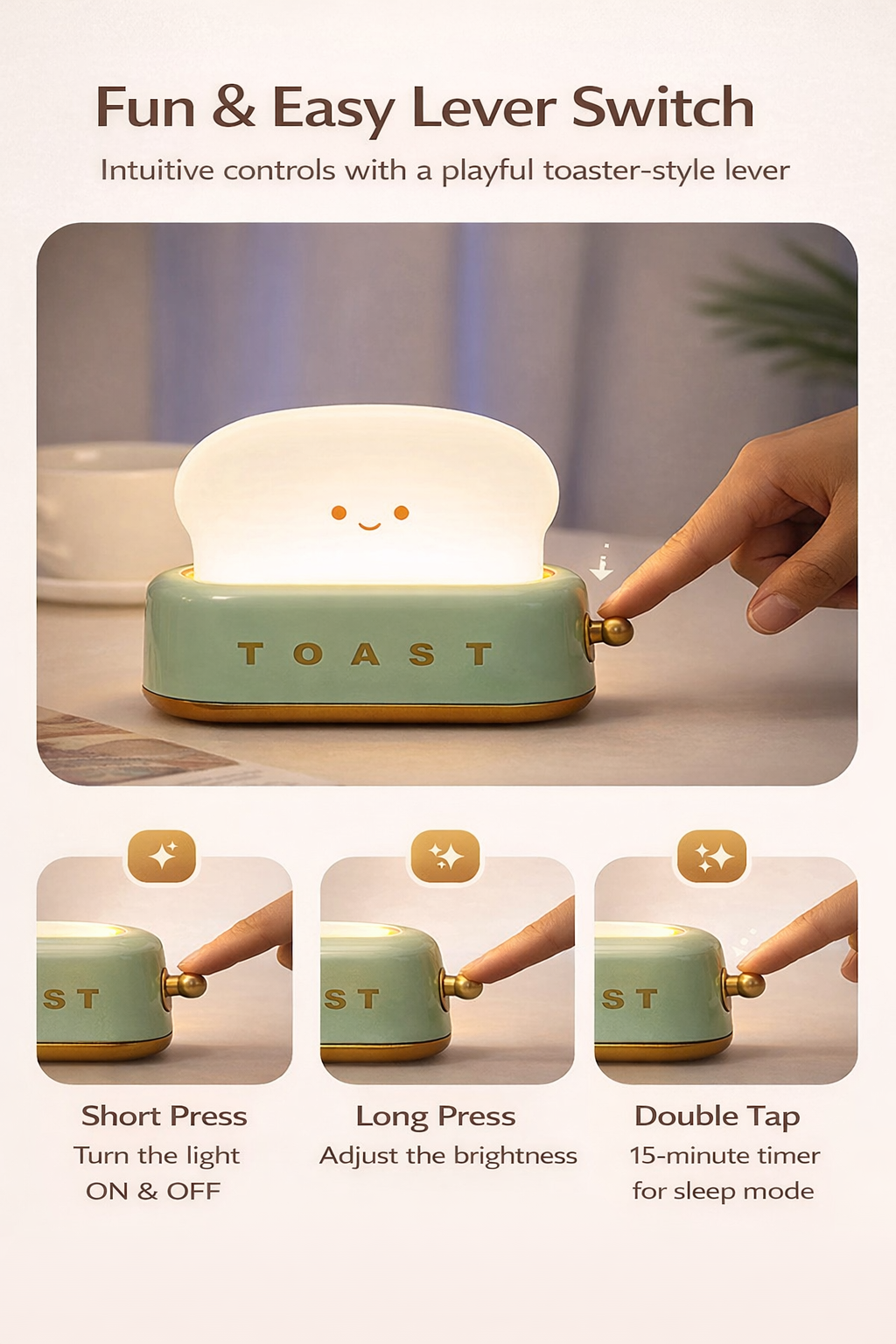 ToastGlow Rechargeable Night Light