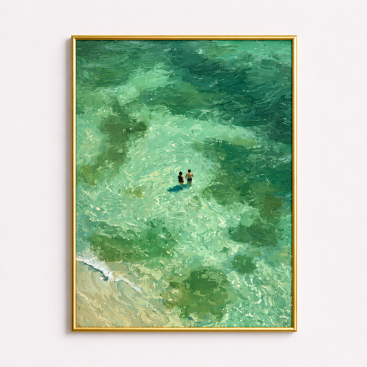 Emerald Tide Poster – Coastal Swimming Wall Art