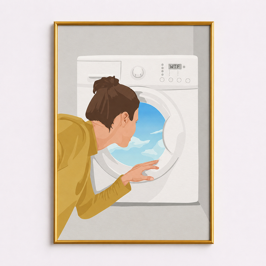 Laundry Day Escape Poster – Modern Laundry Room Wall Art