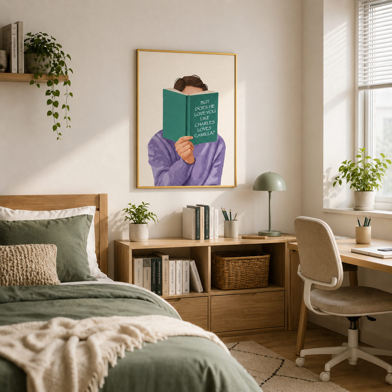 Modern Romance Reader Poster – Minimalist Literary Wall Art
