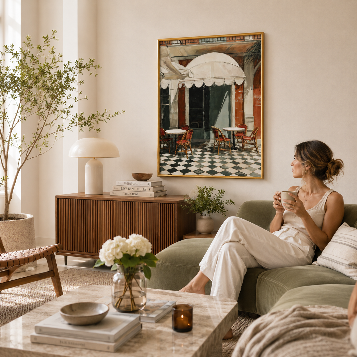 Café Verona Terrace Poster – European Café Wall Art