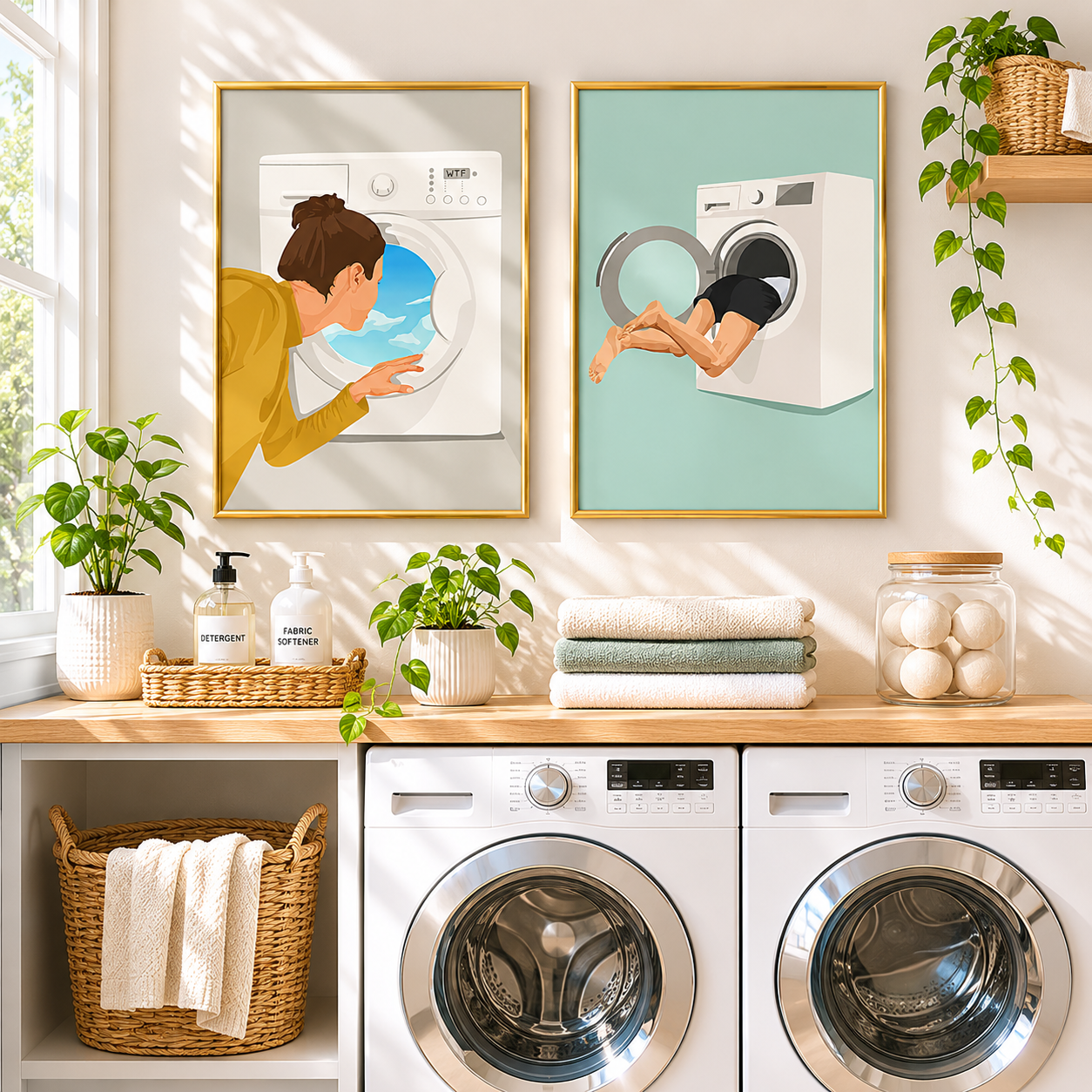 Lost in Laundry Poster – Modern Laundry Room Wall Art