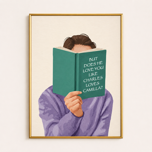Modern Romance Reader Poster – Minimalist Literary Wall Art