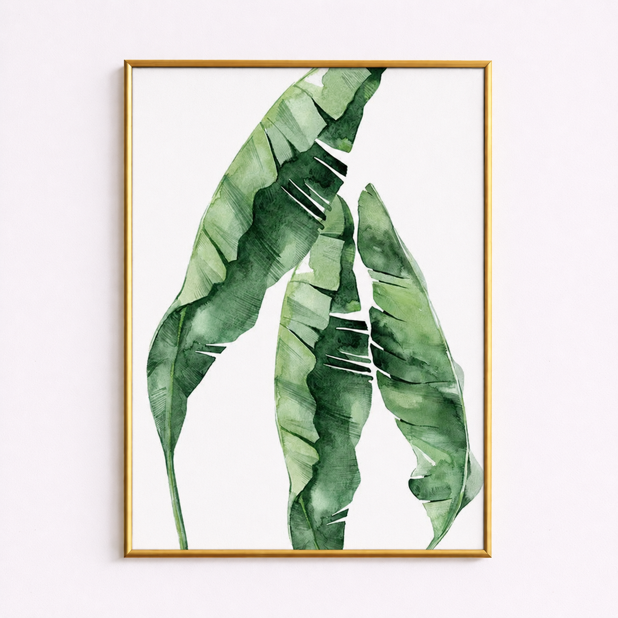 Tropical Banana Leaf Watercolor Poster – Minimal Botanical Wall Art
