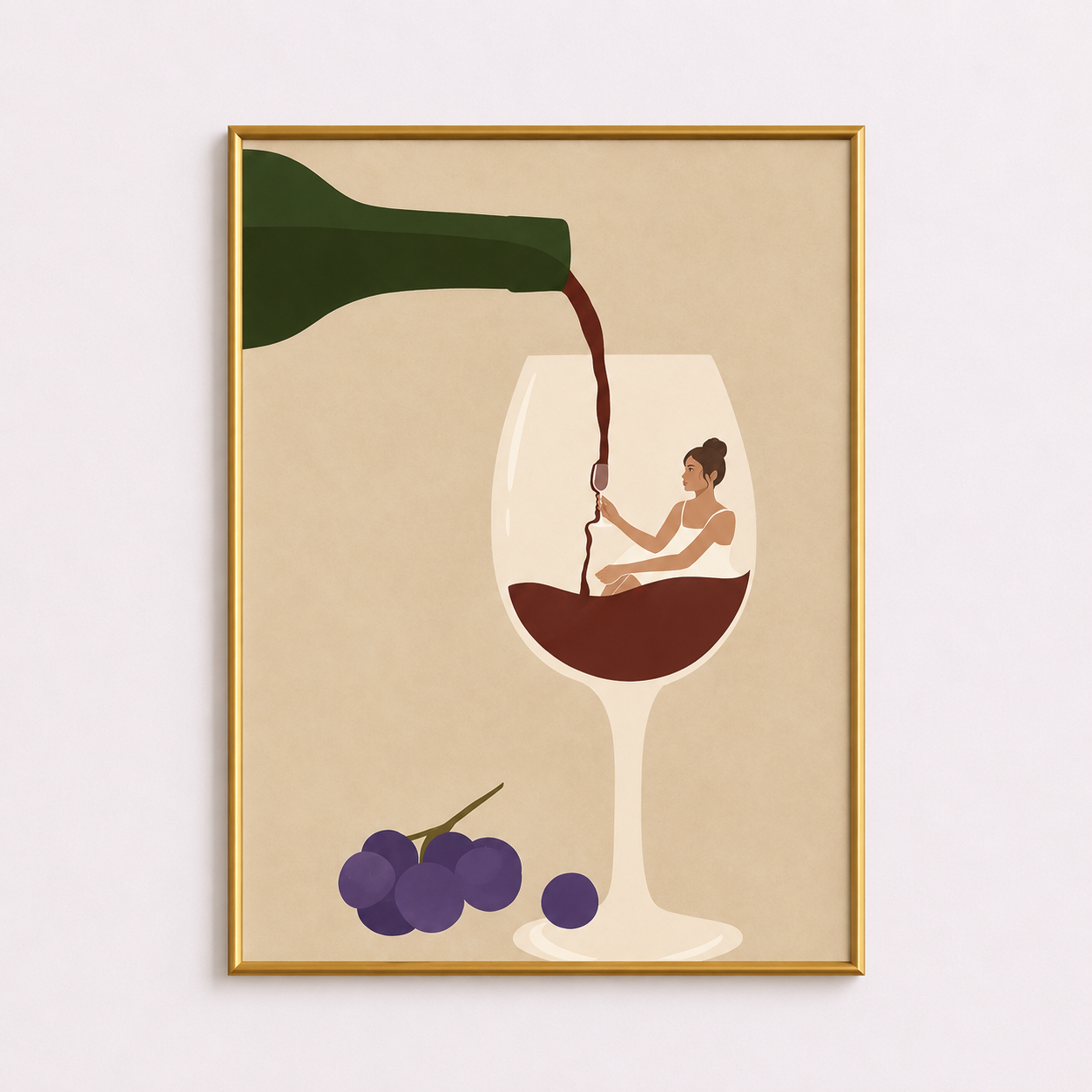 Wine Escape Poster – Modern Minimalist Wine Wall Art