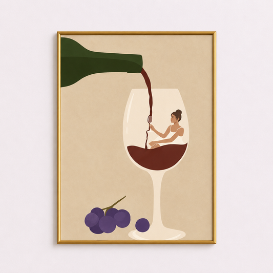 Wine Escape Poster – Modern Minimalist Wine Wall Art