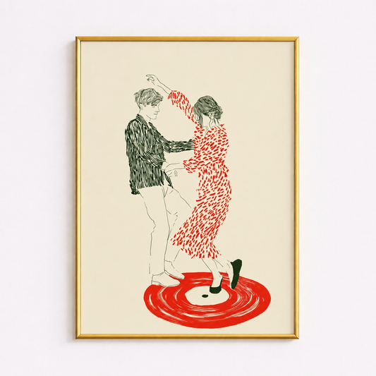 Dance Until the Needle Lifts Poster – Romantic Vinyl Wall Art
