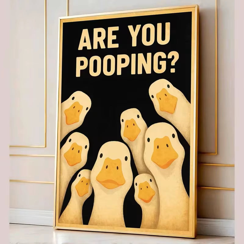 Humorous Ducks Gather Together Quirky Animal Canvas Poster Pictures Art Wall Nordic Living Room Bedroom Interior Home Decoration