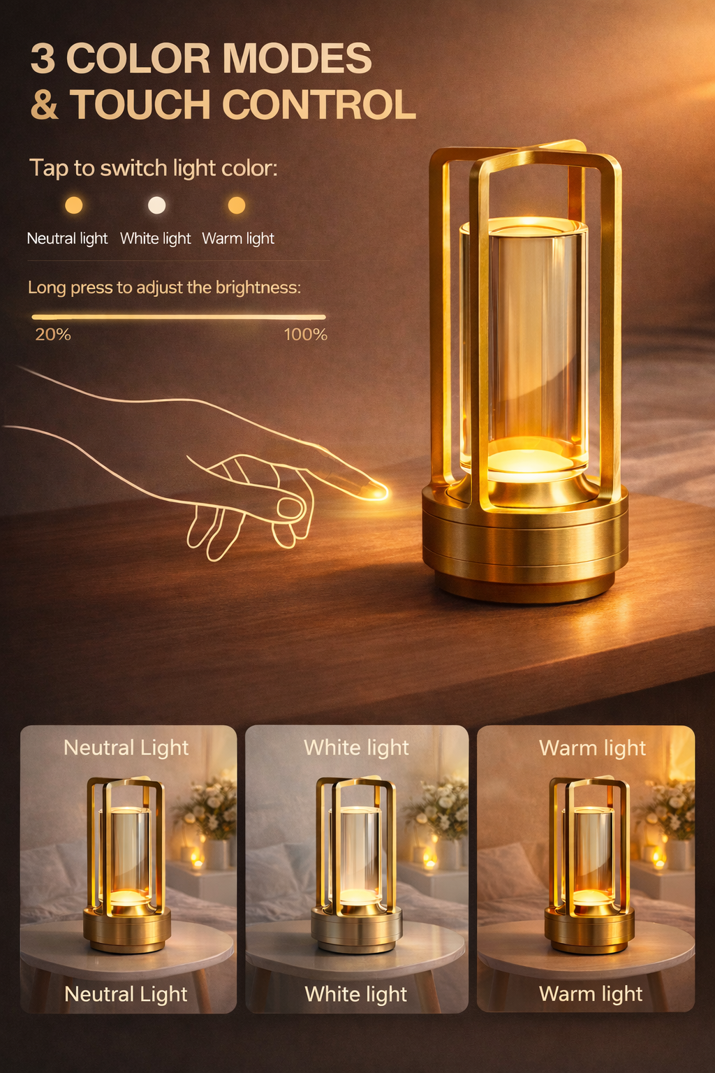 AuroraGlow Touch Table Lamp