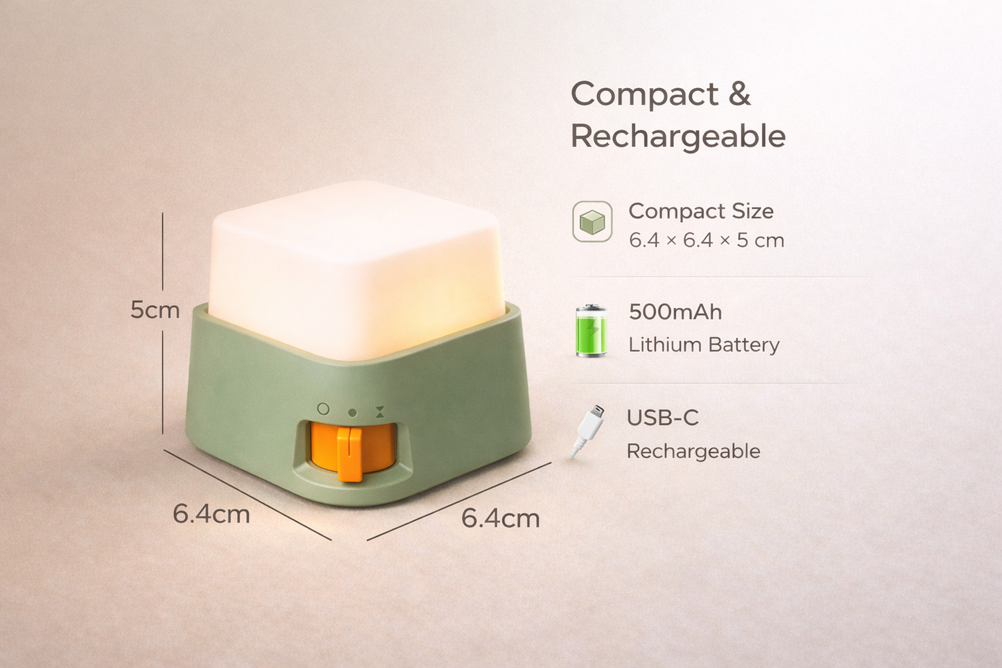 GlowCube Rechargeable LED Night Light