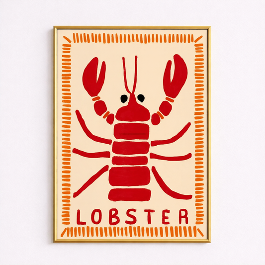 Lobster Icon – Modern Coastal Poster