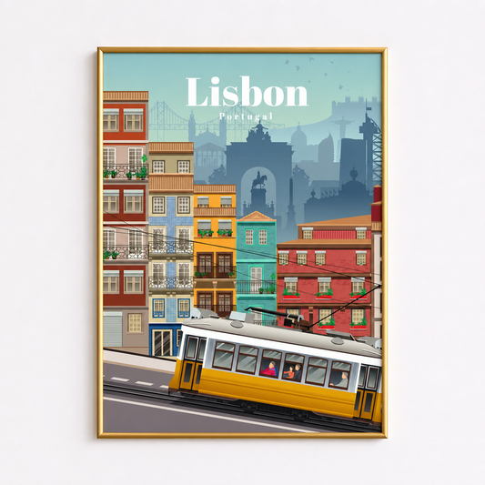 Lisbon Portugal Poster – Vintage Travel Wall Art