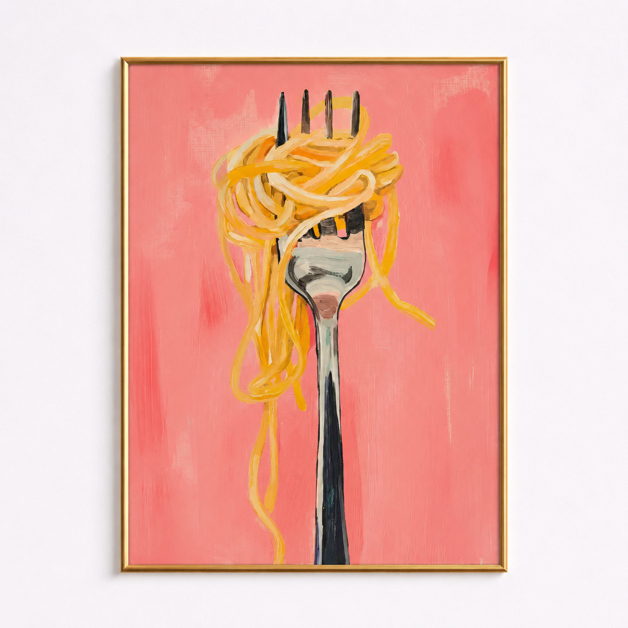 Blush Twirl Poster – Modern Pasta Kitchen Wall Art