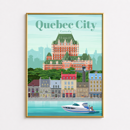 Quebec City Canada Poster – Vintage Travel Wall Art