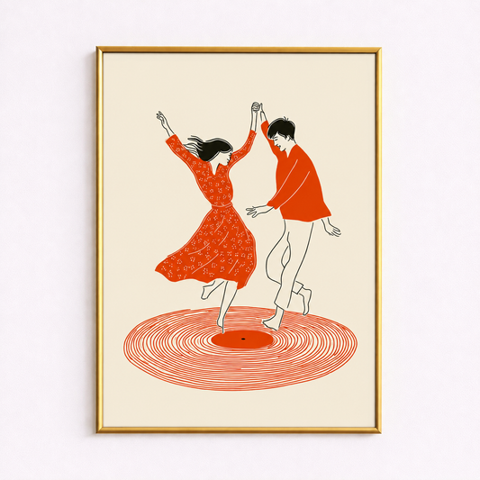 Dancing Through the Static Poster – Romantic Vinyl Wall Art