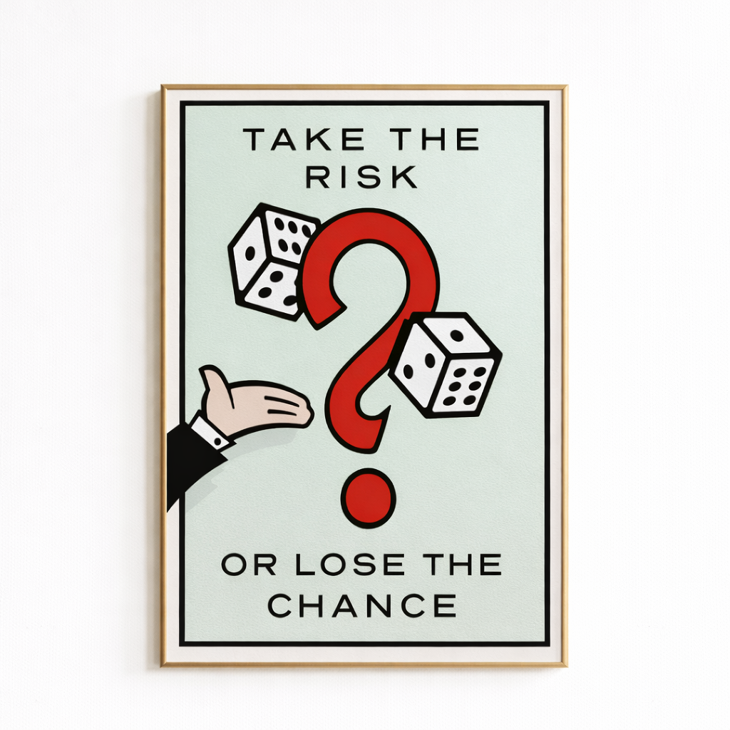Modern Take the Risk or Lose the Chance Wall Art Prints Canvas Painting Poster Picture for Office Living Room Home Decor