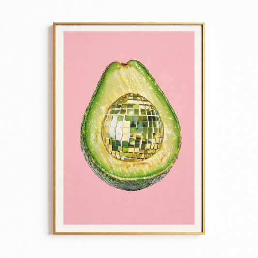Disco Ball Avocado Wall Art Prints Canvas Painting Poster Picture for Living Kids Bedroom Home Decor