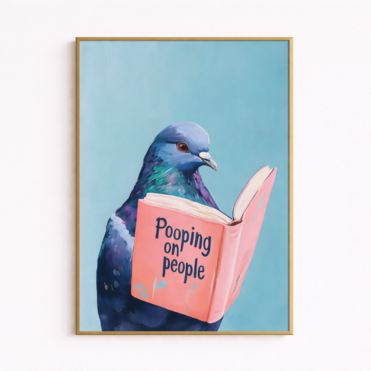 Abstract Pigeon Reading Birds Animal Wall Art Canvas Poster Toilet, Apartment, Living Room, Bedroom, Modern Home Decoration