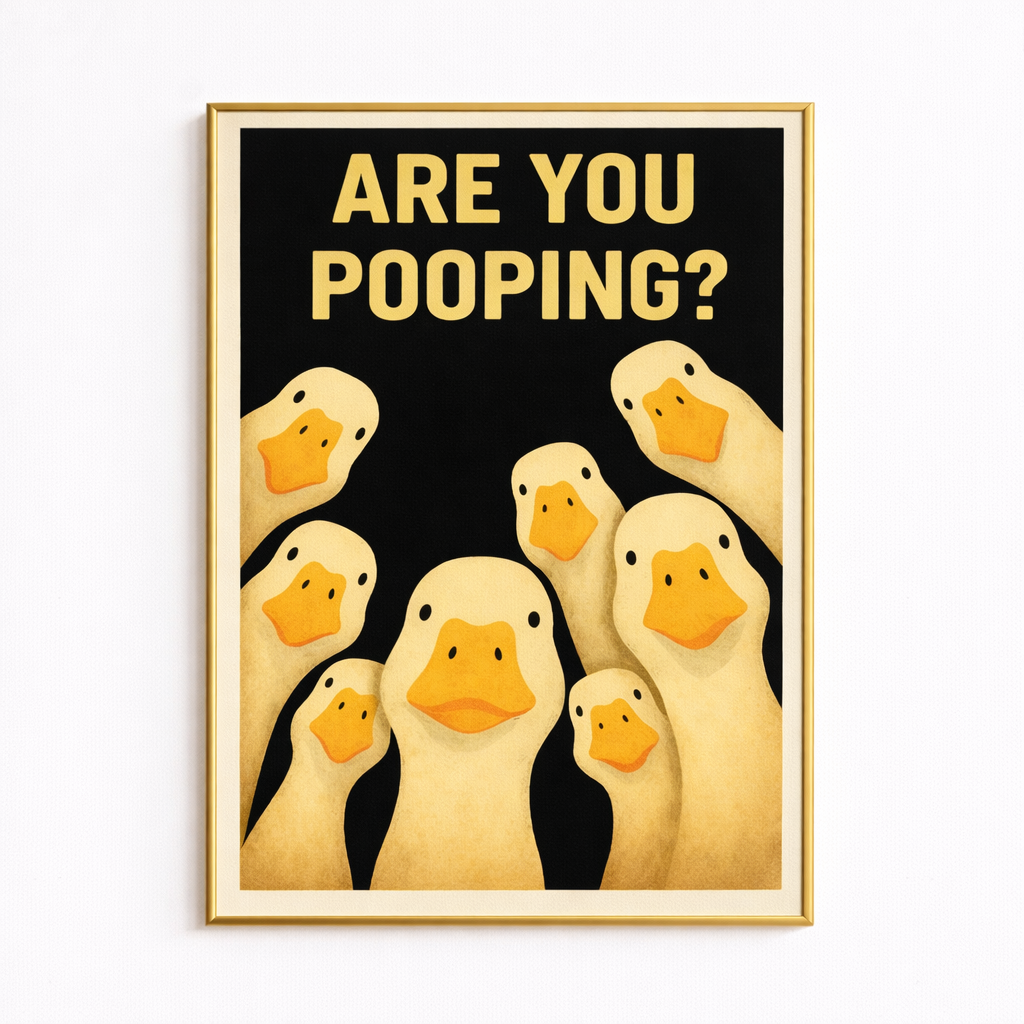Humorous Ducks Gather Together Quirky Animal Canvas Poster Pictures Art Wall Nordic Living Room Bedroom Interior Home Decoration