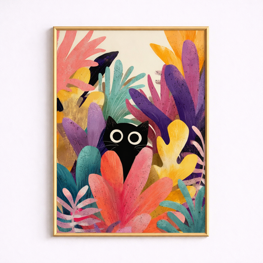 Secret Cat – Colorful Jungle Poster