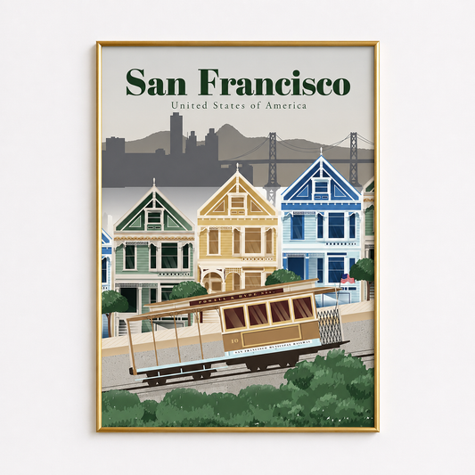 San Francisco Travel Poster – Vintage City Wall Art