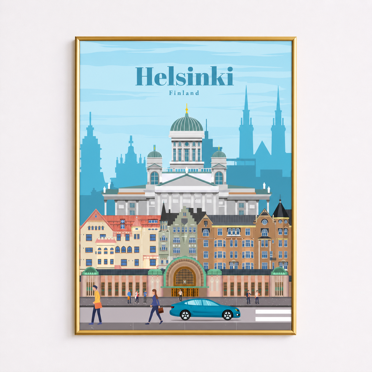 Helsinki Finland Poster – Minimalist Travel Wall Art