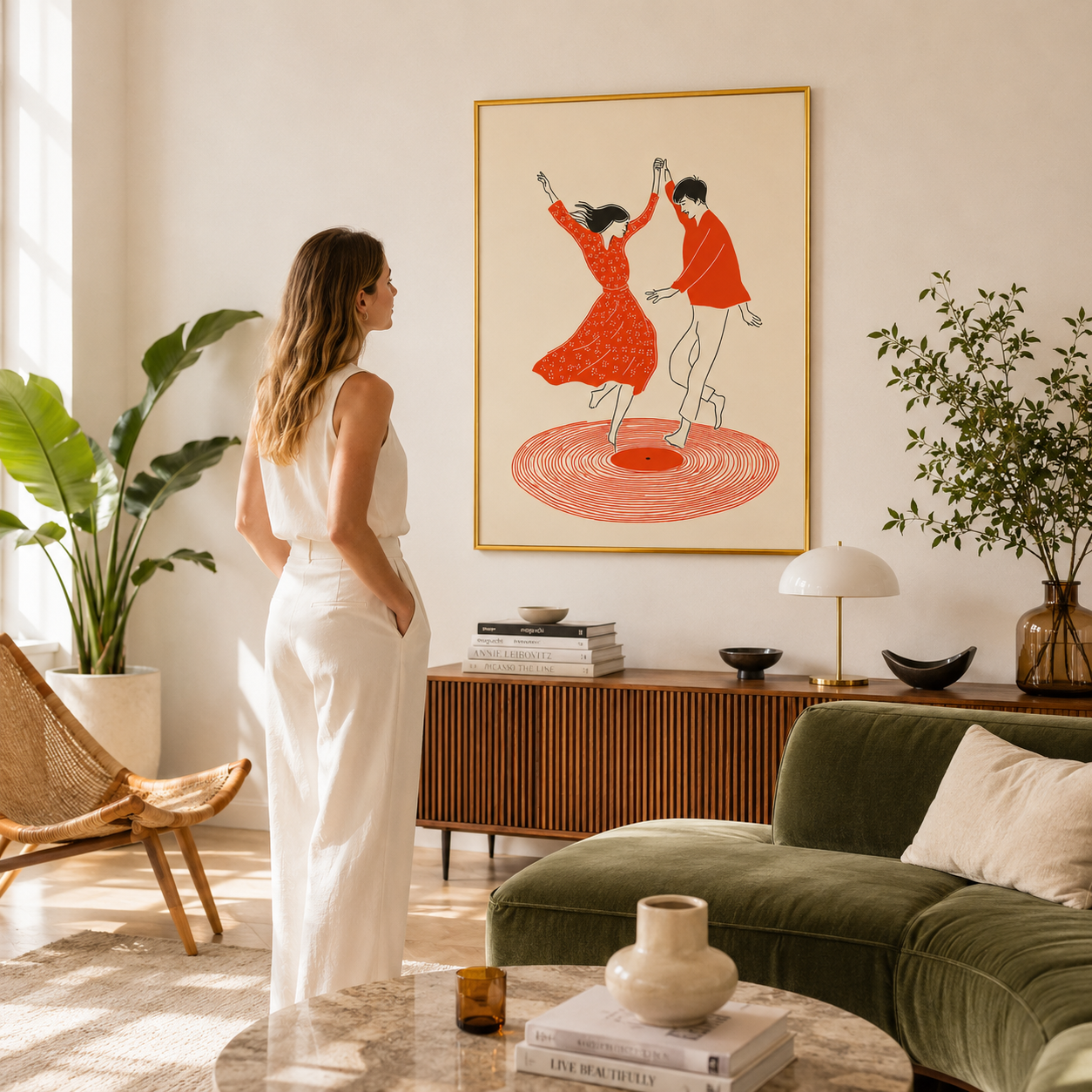 Dancing Through the Static Poster – Romantic Vinyl Wall Art