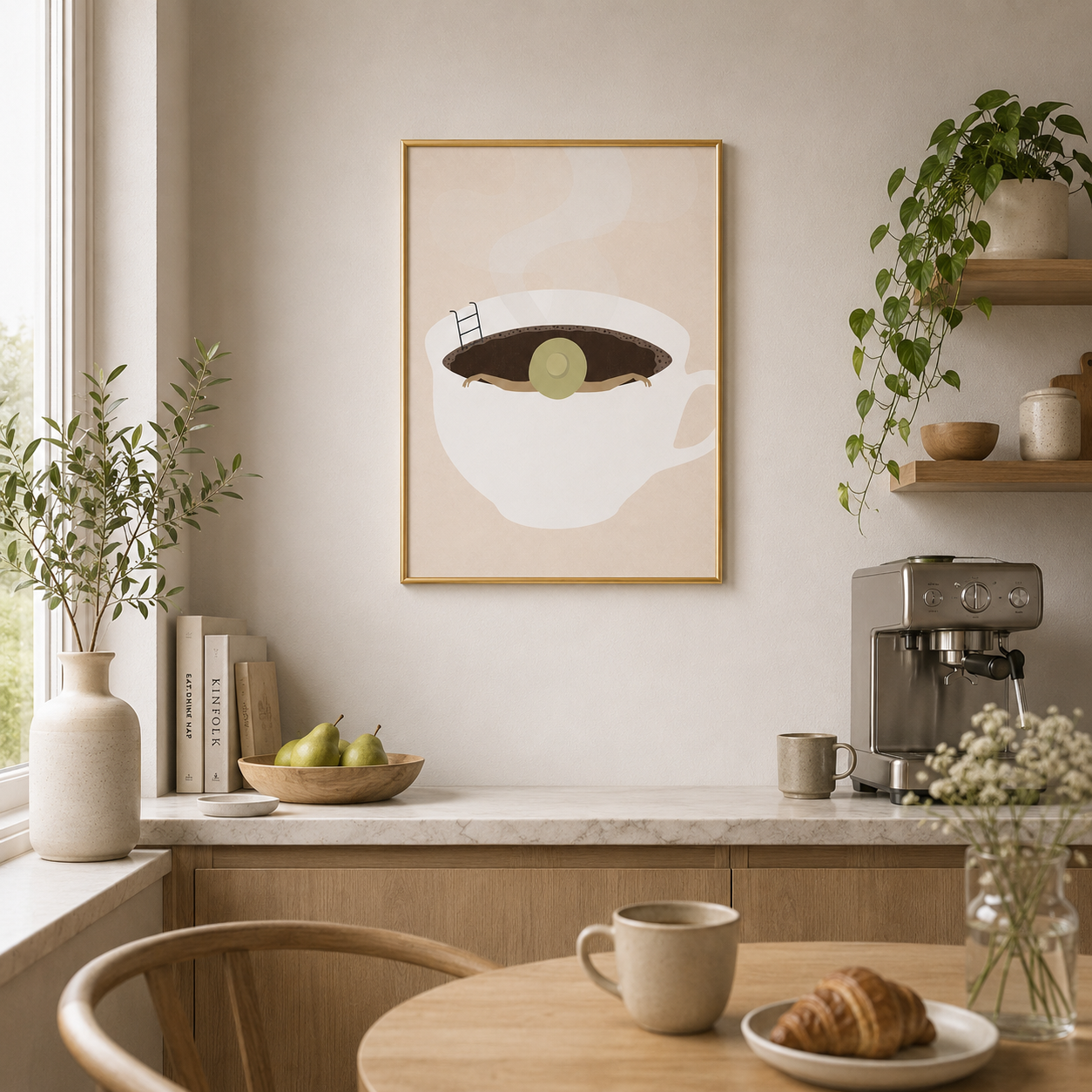 Coffee Escape Poster – Minimalist Cozy Coffee Wall Art