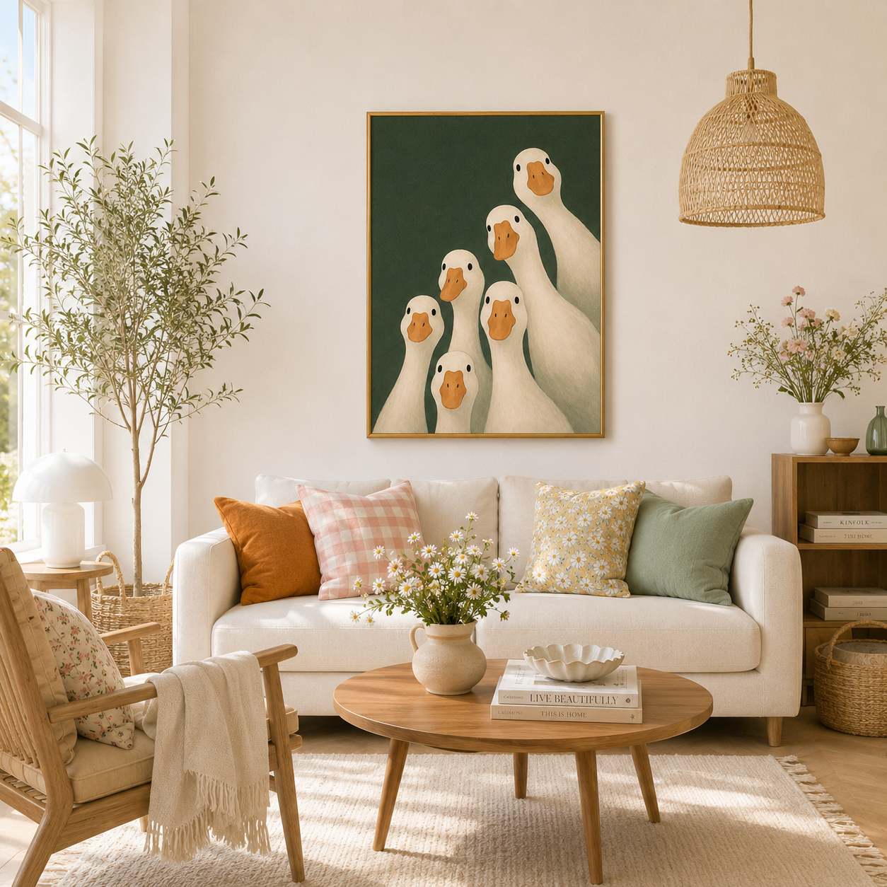 The Curious Flock Poster – Duck Family Wall Art