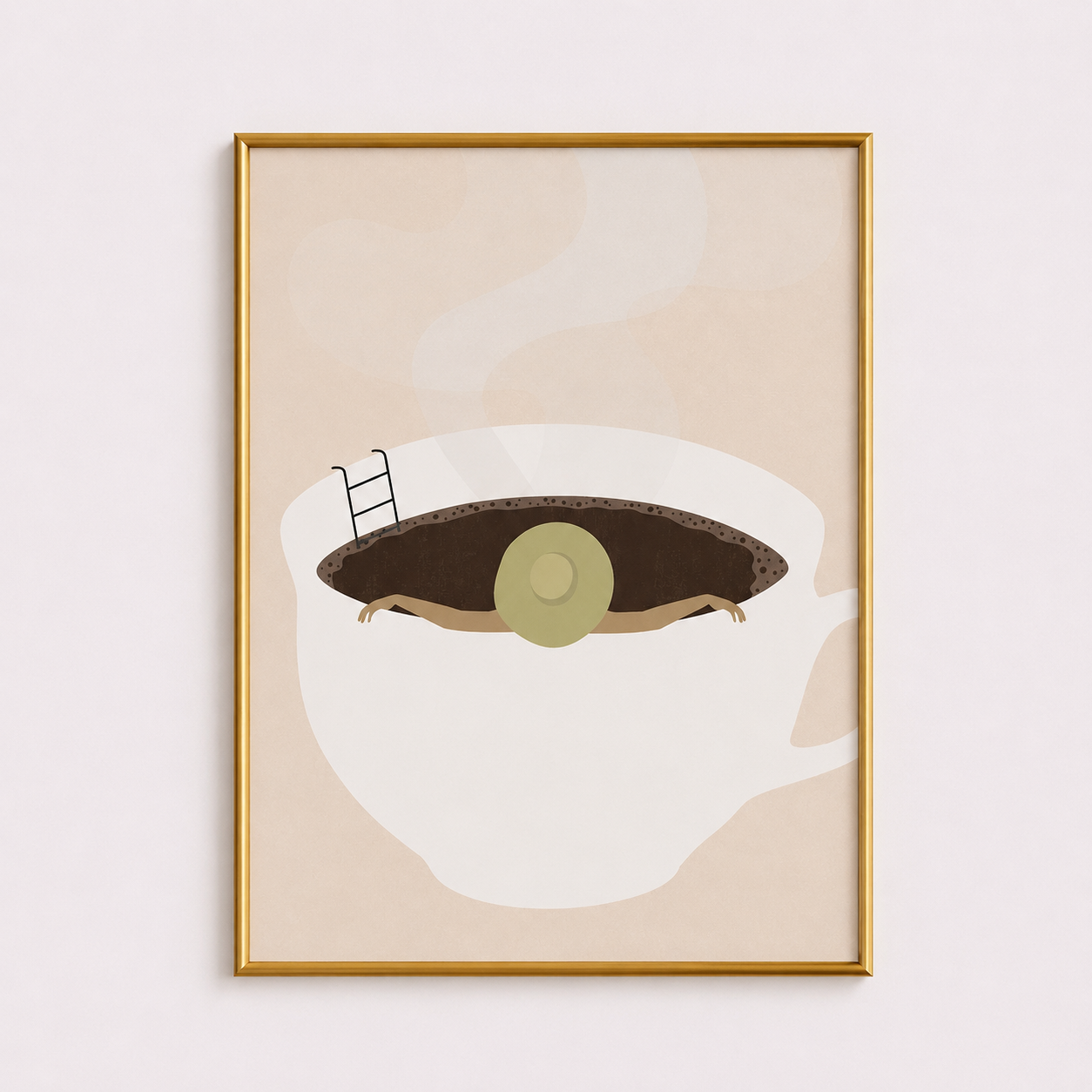 Coffee Escape Poster – Minimalist Cozy Coffee Wall Art