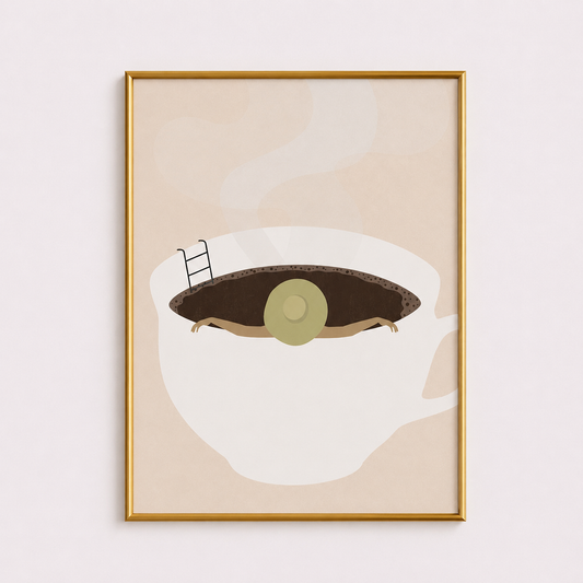 Coffee Escape Poster – Minimalist Cozy Coffee Wall Art