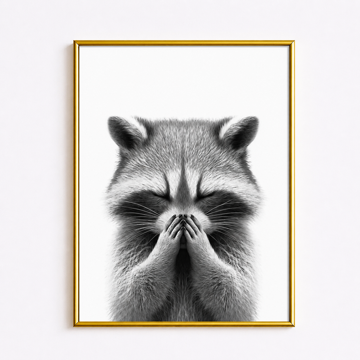 Funny Bathroom Raccoon Poster – “Hold Your Breath” Wall Art