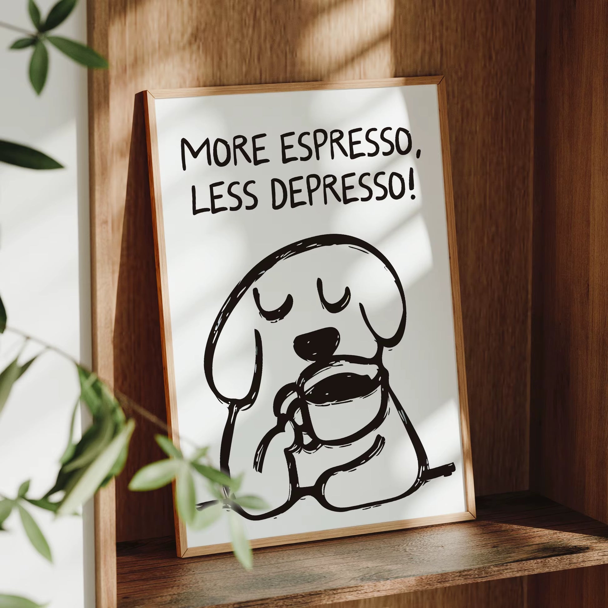 Retro More Espresso Less Depresso Wall Art Prints Canvas Painting Poster Picture for Living Bed Kids Room Home Decor
