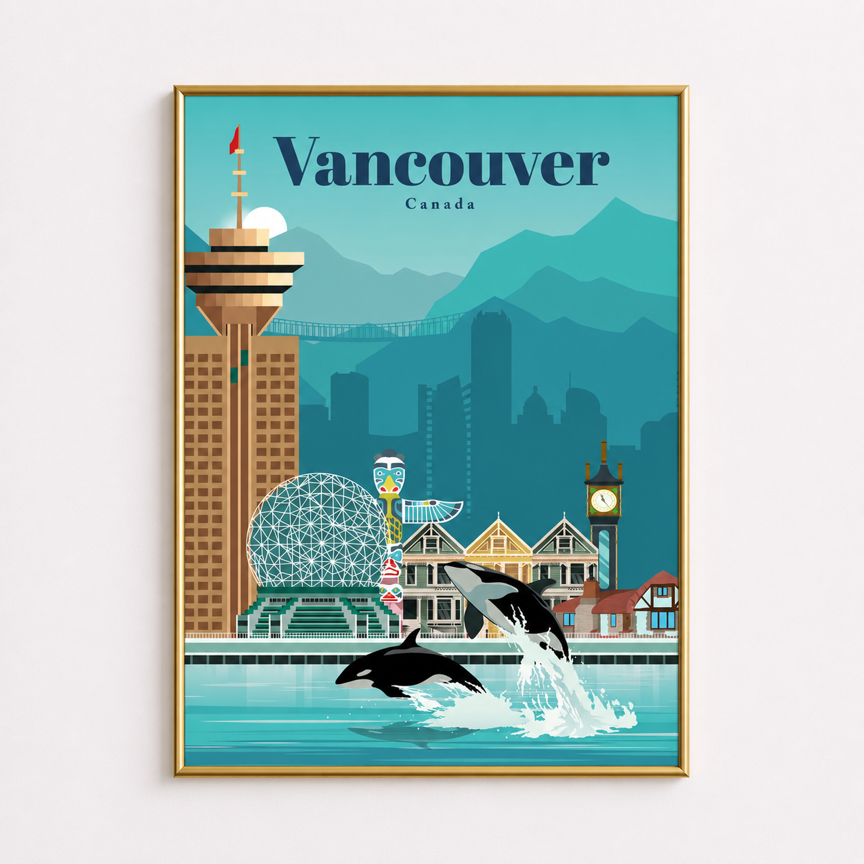 Vancouver Canada Poster – Coastal City Travel Wall Art