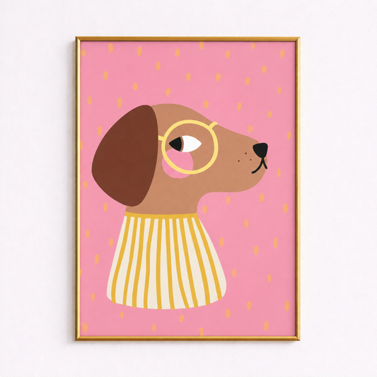 Cute Sausage Dog Poster – Scandinavian Nursery Wall Art