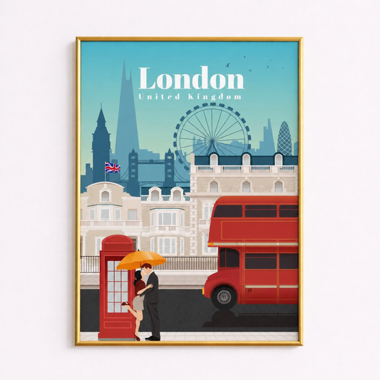 London UK Poster – Romantic City Street Wall Art