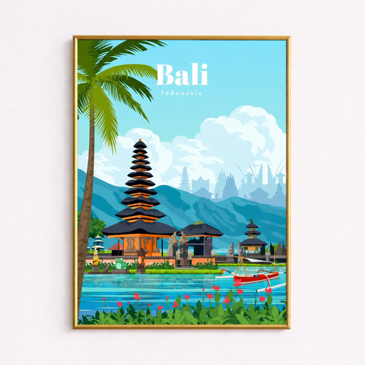 Bali Indonesia Poster – Tropical Travel Wall Art