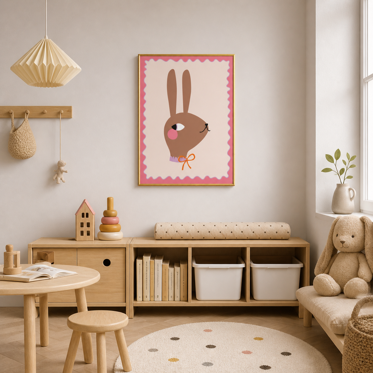Sweet Bunny Poster – Scandinavian Nursery Wall Art