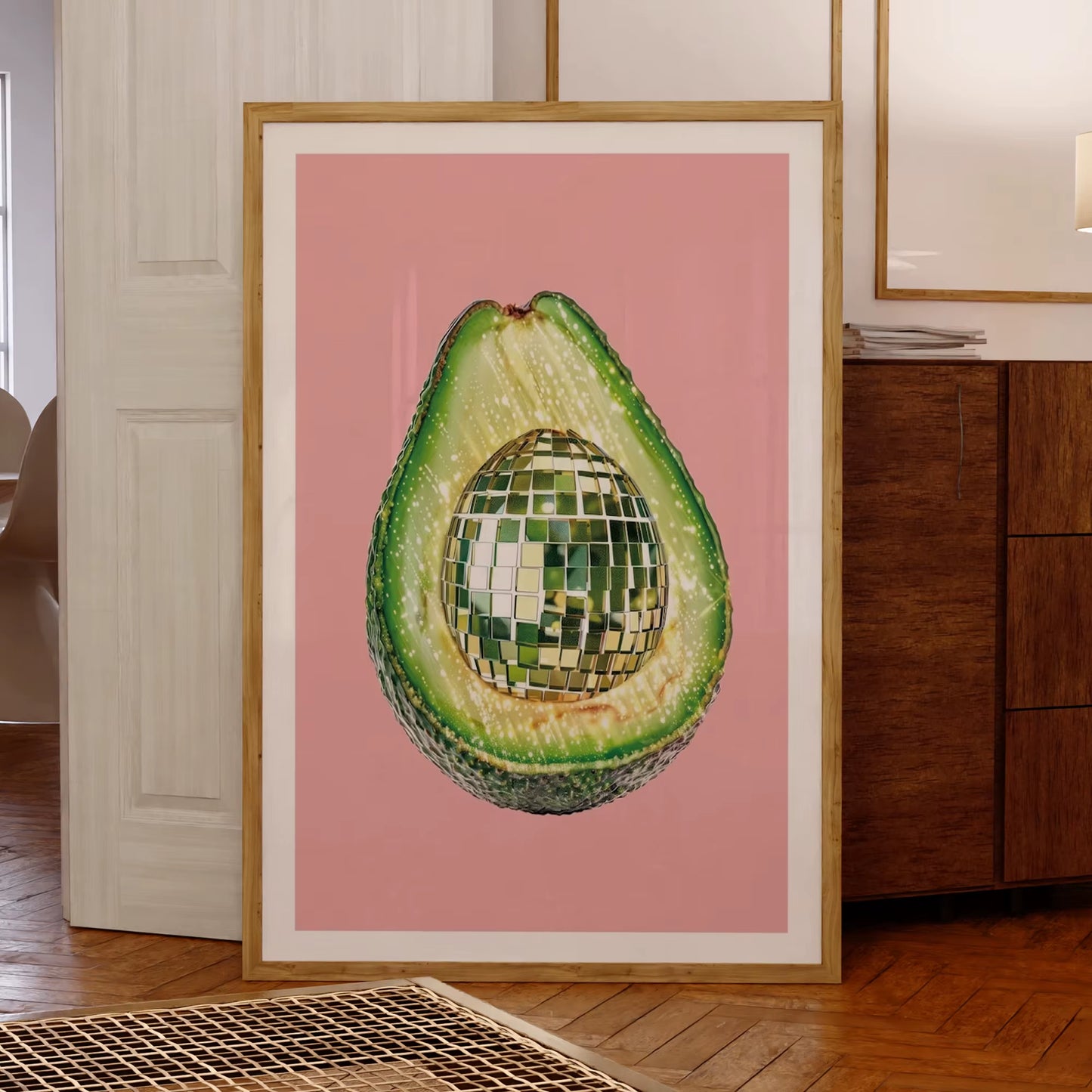 Disco Ball Avocado Wall Art Prints Canvas Painting Poster Picture for Living Kids Bedroom Home Decor