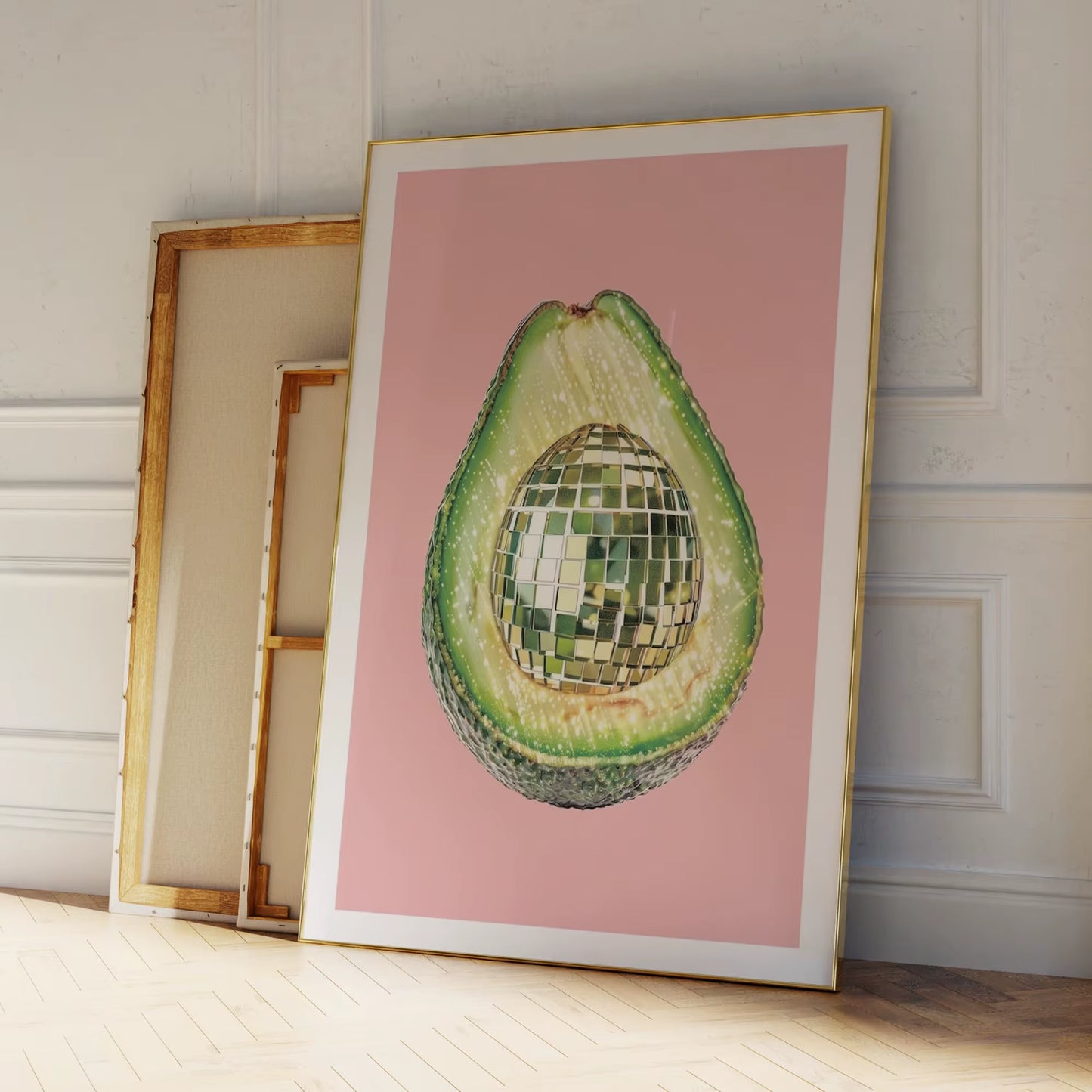 Disco Ball Avocado Wall Art Prints Canvas Painting Poster Picture for Living Kids Bedroom Home Decor