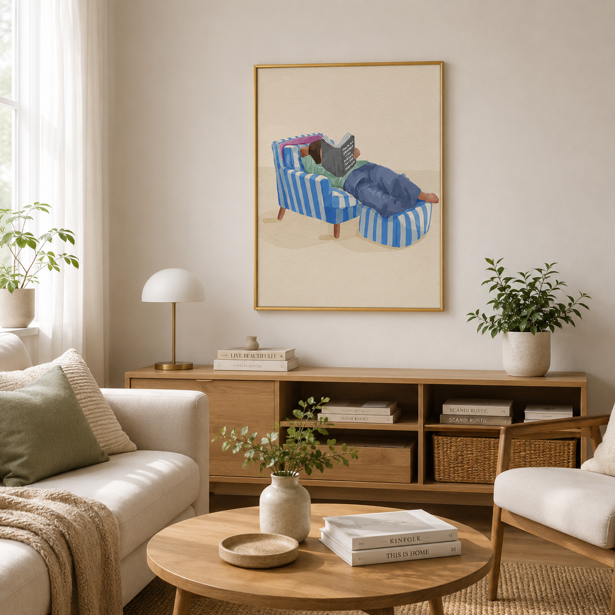 Cozy Reading Chair Poster – Relaxing Book Lover Wall Art