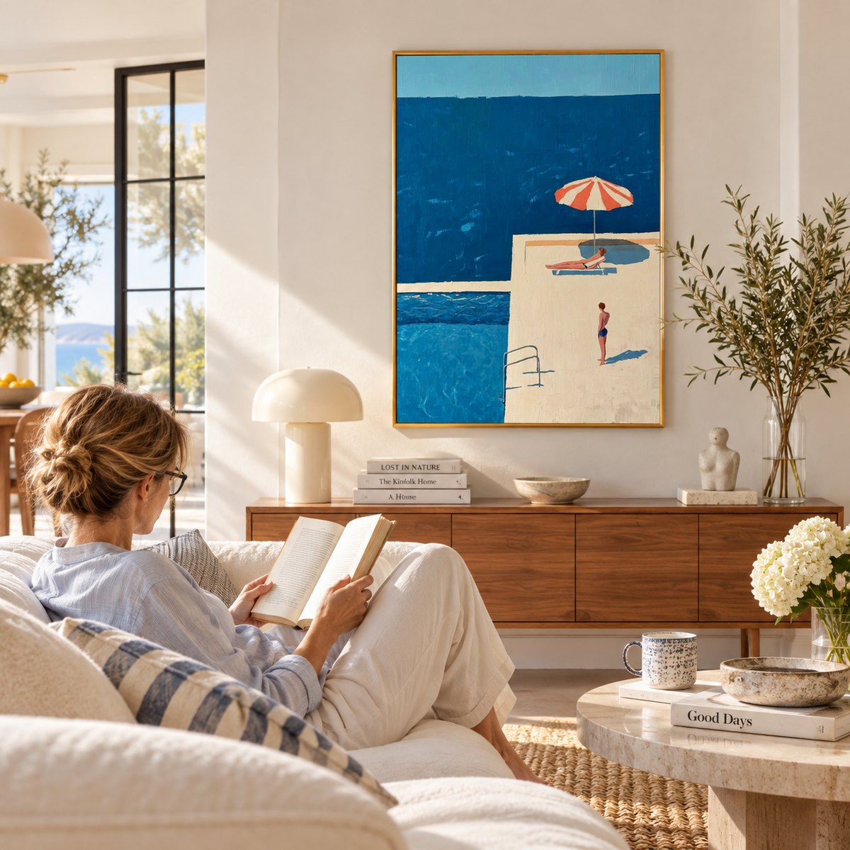 Quiet by the Sea – Poolside Summer Poster