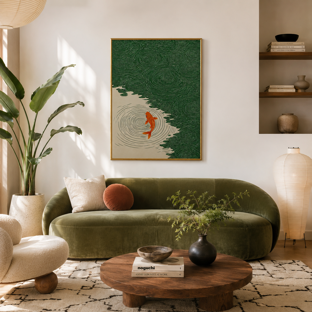 Koi Ripples Poster – Minimalist Zen Fish Wall Art