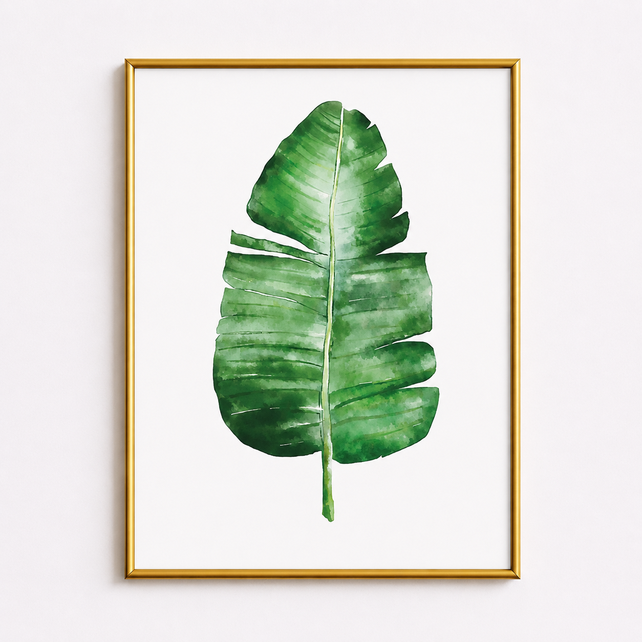 Tropical Banana Leaf Watercolor Poster – Minimal Botanical Wall Art