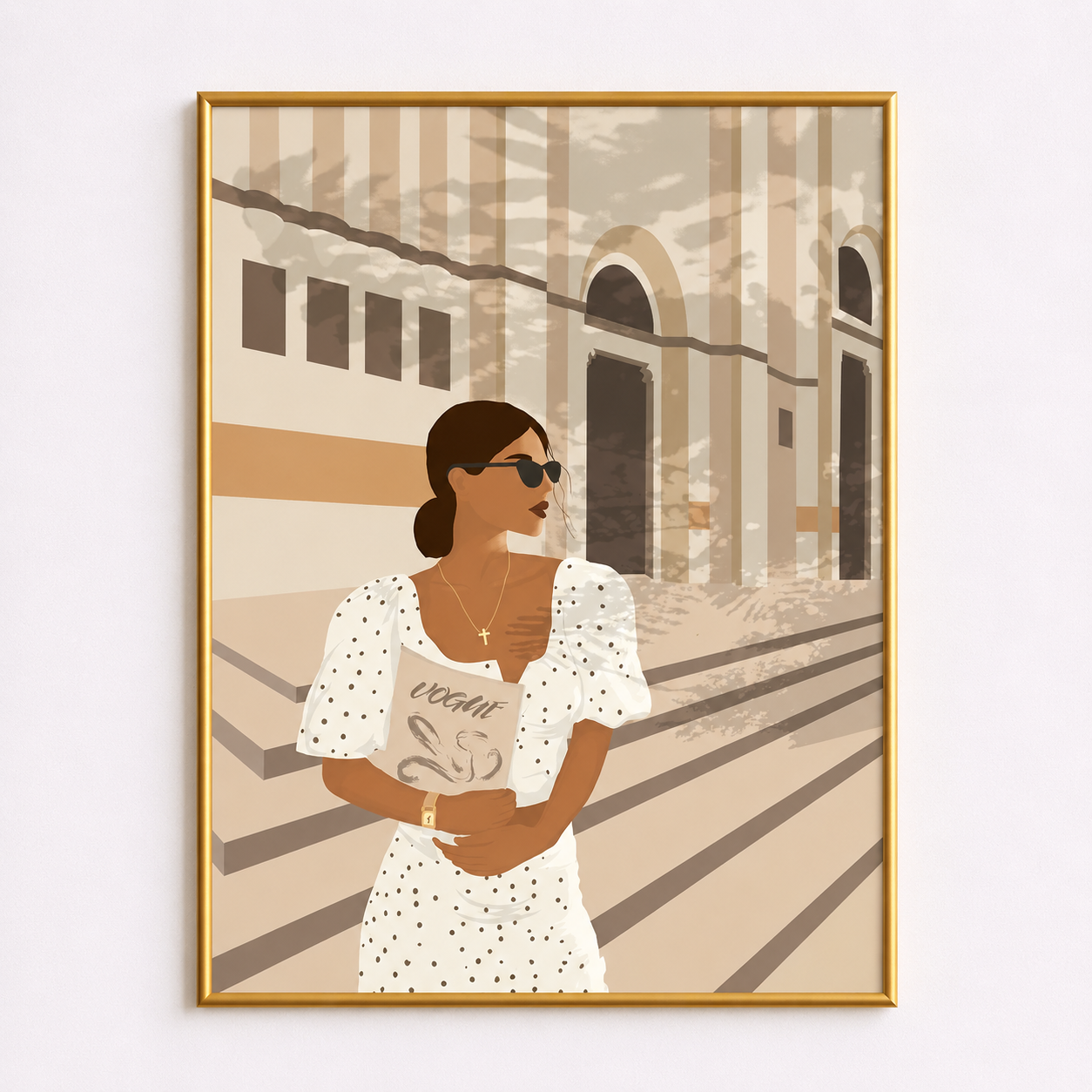 Vogue in the Sun Poster – Elegant Mediterranean Wall Art