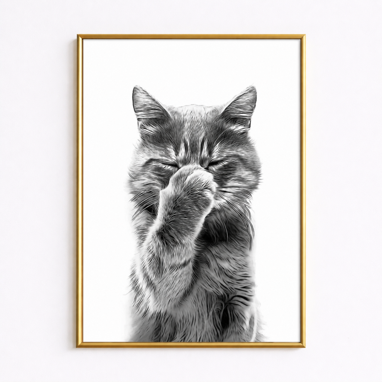 Funny Cat Bathroom Poster – “Can’t Take It” Wall Art