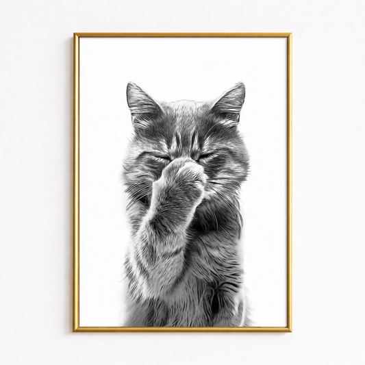 Funny Cat Bathroom Poster – “Can’t Take It” Wall Art