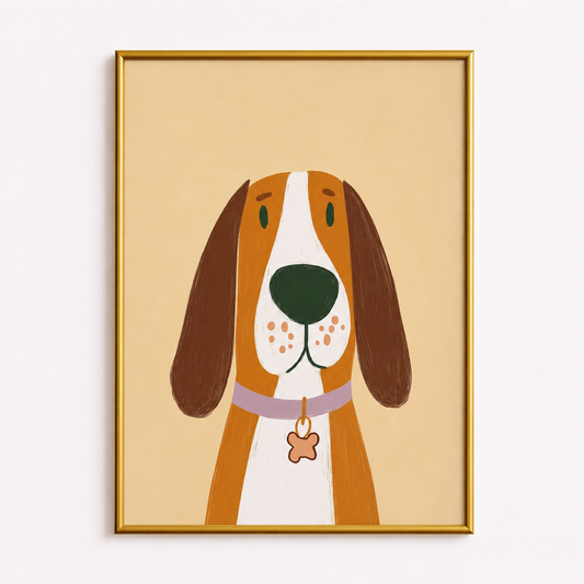 Gentle Hound Poster – Scandinavian Dog Wall Art