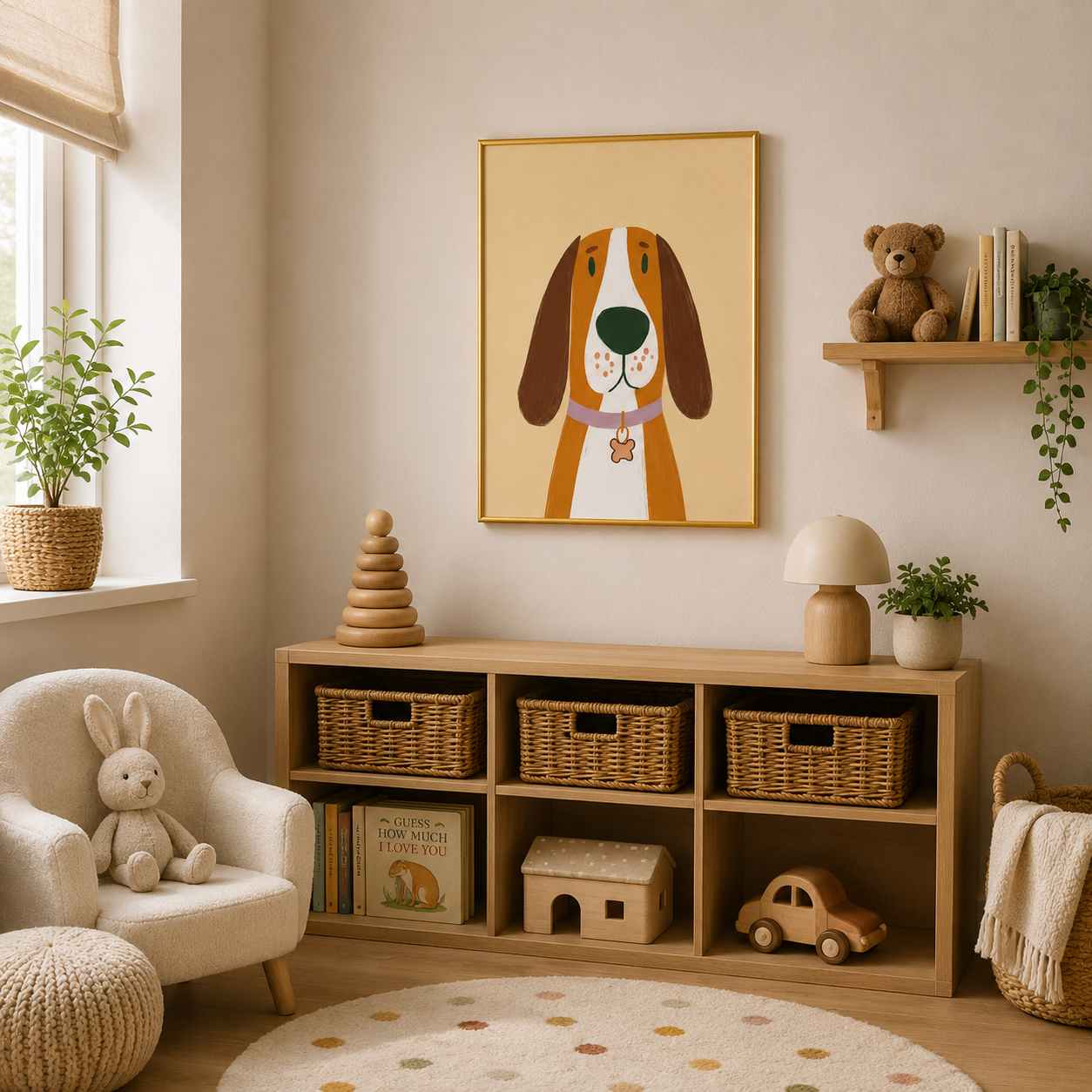 Gentle Hound Poster – Scandinavian Dog Wall Art