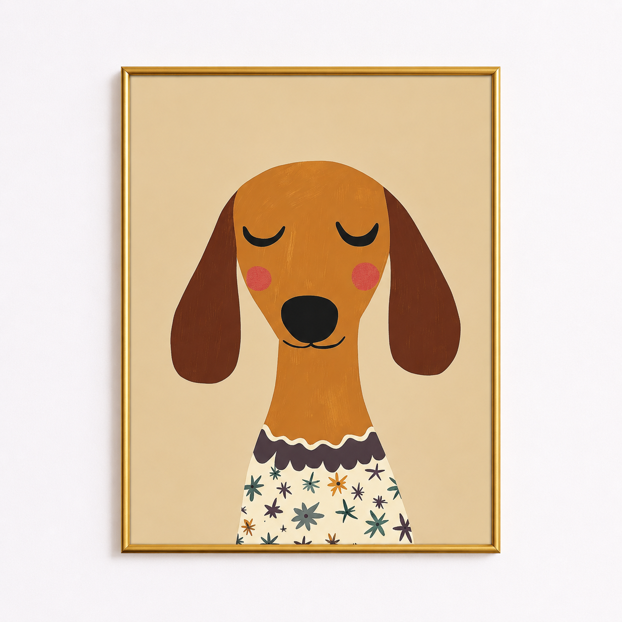 Sweet Sausage Dog Poster – Scandinavian Nursery Wall Art